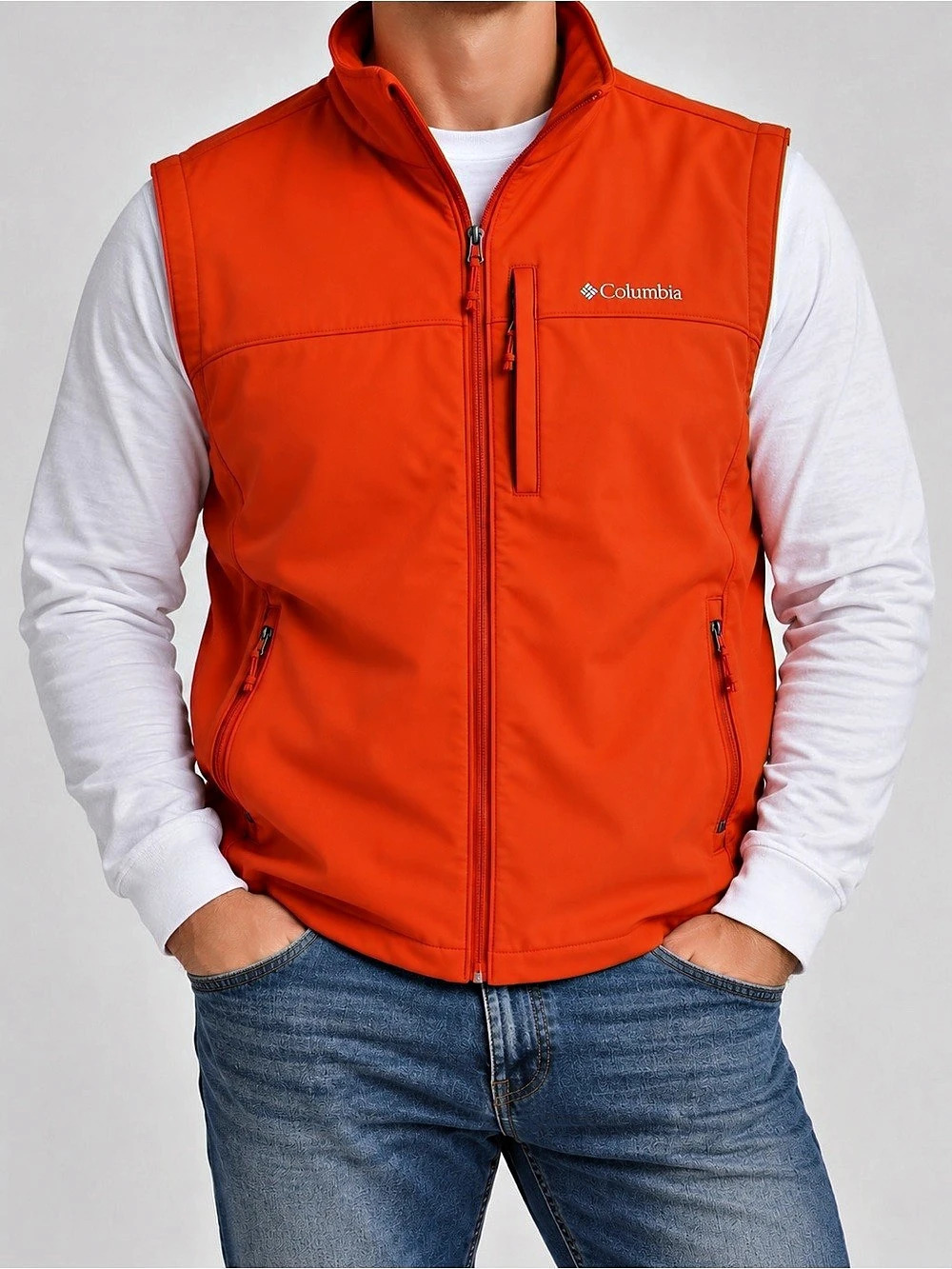 Columbia Water Resistant Softshell Vest Men's Orange Vest Size XXL NWT